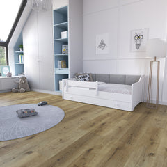 Pat de o persoana Erik 160x80 alb - panou gri