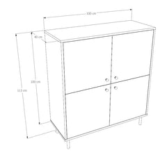 Comoda Venus cu patru usi din casmir