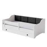 Pat de o persoana Erik 160x80 alb - panou negru