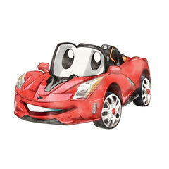 Pat pentru copii Luk 140x70 cu balustrada - Masina de curse