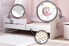 Pat copii LUK 140x70 cu balustrade - Printesa adormita