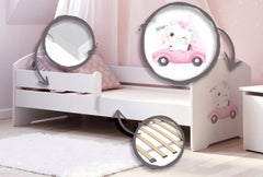 Pat copii LUK 160x80 cu balustrade - KOT