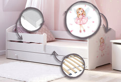 Pat copii Luk 160x80 cu sertar - Fata cu aripi