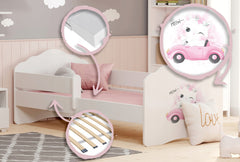 FALA pat copii 140x70 cu balustrada - Cat