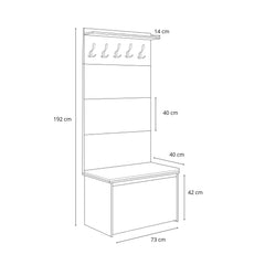 Dulap pantofi cu sezut si cuier ANDY