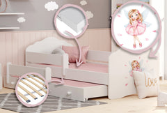 Pat dublu Wave 160x80 - Fata cu aripi