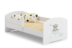 Luk - pat de o persoana 140x70 cu ilustratie - Ursulet albastru