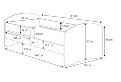 Pat pentru copii Luk 140x70 cu sertar - Printesa in coroana