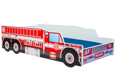 Pat auto copii 140x70 - Masina de pompieri