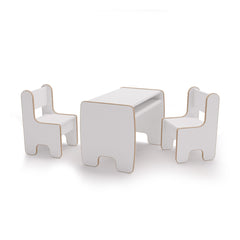 Masa Timi copii si doua scaune MDF culoare alb