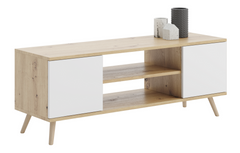 Dulap Focus RTV 135 cm Stejar alb artizan