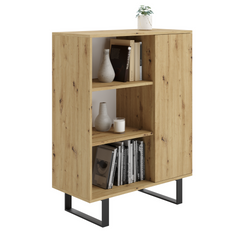 Biblioteca Fondi picioare metalice Stejar artizan