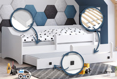 Pat dublu Erik II 160x80 - maner negru