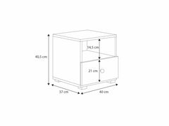 Noptiera Emi gri - maner aluminiu