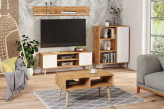 RTV Focus 155 cm stejar craft auriu/albastru