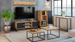 Raft 100 cm - stejar craft auriu/negru