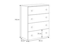 Comoda Emily alba - manere roz