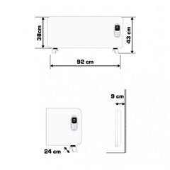 Radiator Smart Wireless cu ecran tactil, 2 trepte incalzire, iOS, Android, Termostat
