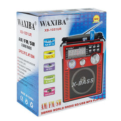 Radio portabil FM/AM/SW cu MP3 player, slot USB SD Design Retro Waxiba
