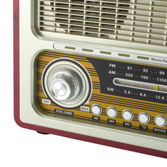 Radio Portabil Retro Bluetooth cu MP3, USB, SD cu 3 benzi AM FM SW Sal