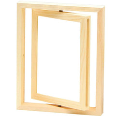 Rama Foto Rotativa 10x15 cm cu doua fete Stand Lemn Natur