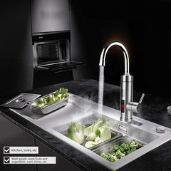 Robinet electric 3000w afisaj led temperatura apa inox 220v rotire 360 grade