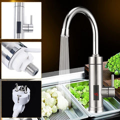 Robinet electric 3000w afisaj led temperatura apa inox 220v rotire 360 grade