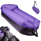 Saltea autogonflabila pentru camping plaja sau piscina tip sezlong 185 - 70cm culoare Negru-Violet