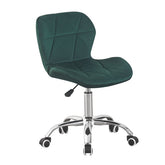 Scaun birou stil scandinav tapiterie catifea reglabil pe inaltime baza otel cromat verde