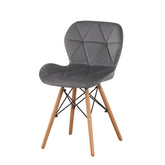 Scaun bucatarie stil scandinav tapiterie catifea gri cadru lemn