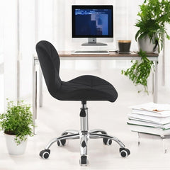 Scaun de birou in stil scandinav inaltime 72-84 cm roti mobile cauciucate baza otel cromat velur negru