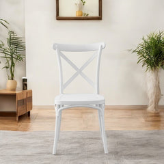 Scaun de bucatarie stil clasic inaltime 88 cm latime 43 cm alb