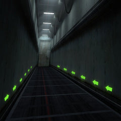 Semn Sageata fosforescenta Glow Autoadeziva 8x8 cm