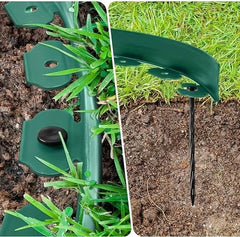 Separator gazon lungime 10 metri latime 5 cm 30 pini montaj culoare verde