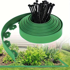 Separator gazon lungime 10 metri latime 5 cm 30 pini montaj culoare verde