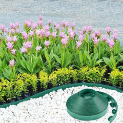 Separator gazon lungime 10 metri latime 5 cm 30 pini montaj culoare verde