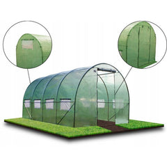 Sera 4x2.5x2 m solar tip tunel pentru gradina folie cu protectie uv4 ferestre verde