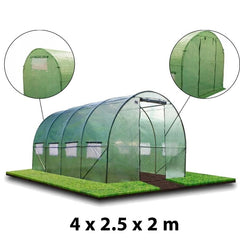 Sera 4x2.5x2 m solar tip tunel pentru gradina folie cu protectie uv4 ferestre verde