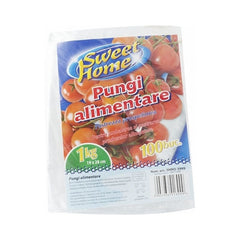 Set 100 pungi alimentare capacitate 1 kg dimensiune 19-28 cm