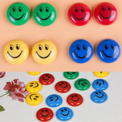 Set 12 magneti whiteboard smiley face 30 mm diverse culori