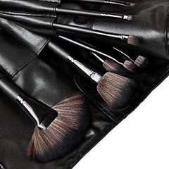 Set 24 pensule make-up diferite dimensiuni husa piele ecologica negru
