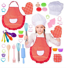 Set 39 accesorii bucatarie copii accesorii cofetarie sucitor forme prajitura sort manusa si boneta