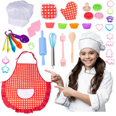 Set 39 accesorii bucatarie copii accesorii cofetarie sucitor forme prajitura sort manusa si boneta