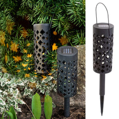 Set 4 lampi LED Solare de Gradina cu picior si agatatoare tip Felinar