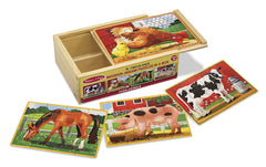 Set 4 puzzle lemn in cutie Animale domestice Melissa and Doug
