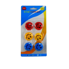 Set 6 magneti pentru frigider Smiley Faces 30 mm multicolor