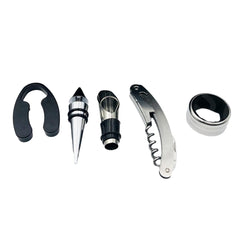 Set Cadou Accesorii Vin in forma de Sticla 6in1 culoare Neagra