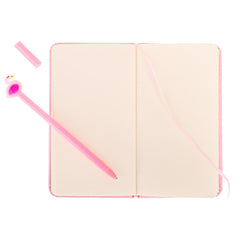 Set Cadou pentru Copii Caiet cu Flamingo finisat cu piele Ecologica  Pix cu Flamingo