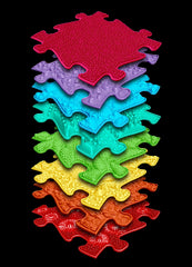 Set Covorase ortopedice Senzoriale tip Puzzle Curcubeu 9 bucati