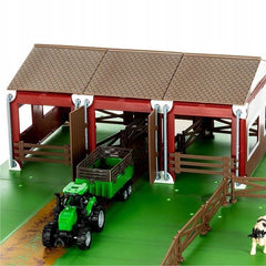 Set de joaca ferma cu utilaje agricole si animale 102 piese 54 x 62 x 20 cm